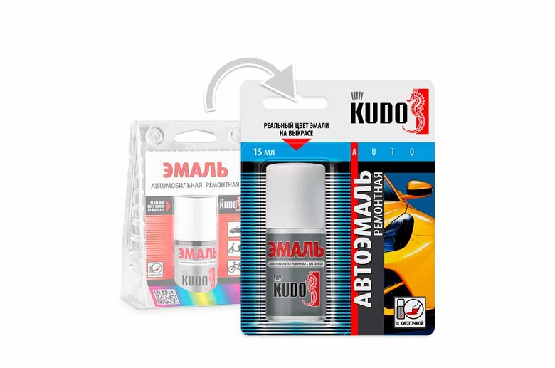 Новая упаковка эмалей во флаконе с кисточкой KUDO