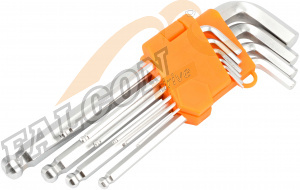 Набор ключей шестигр 10 пр (1/16"-1/2") дюйм средн с шар (АвтоДело) Professional (13806) 39152