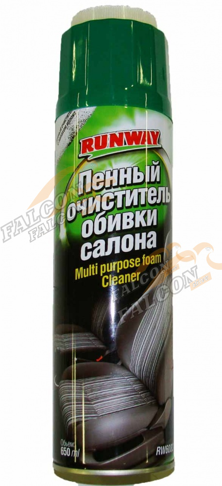 Очиститель обивки салона аэр пенный 650 мл (RUNWAY) со щеткой