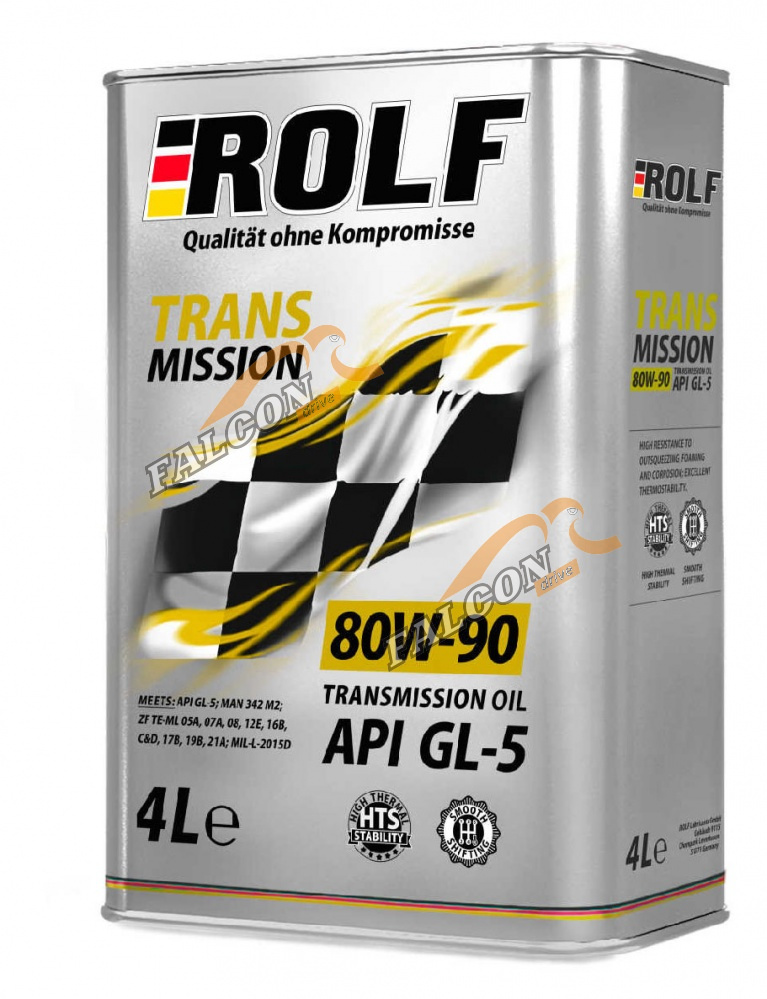 Масло трансм 80W90 GL-5 Rolf 4л МЕТАЛЛ