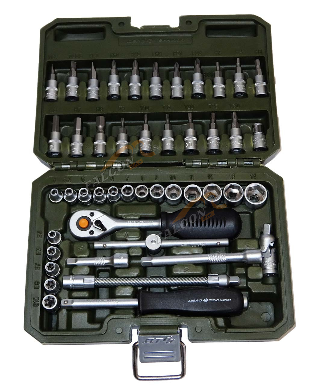 Головки набор 1/4" 46 пр (ДТ) с трещеткой