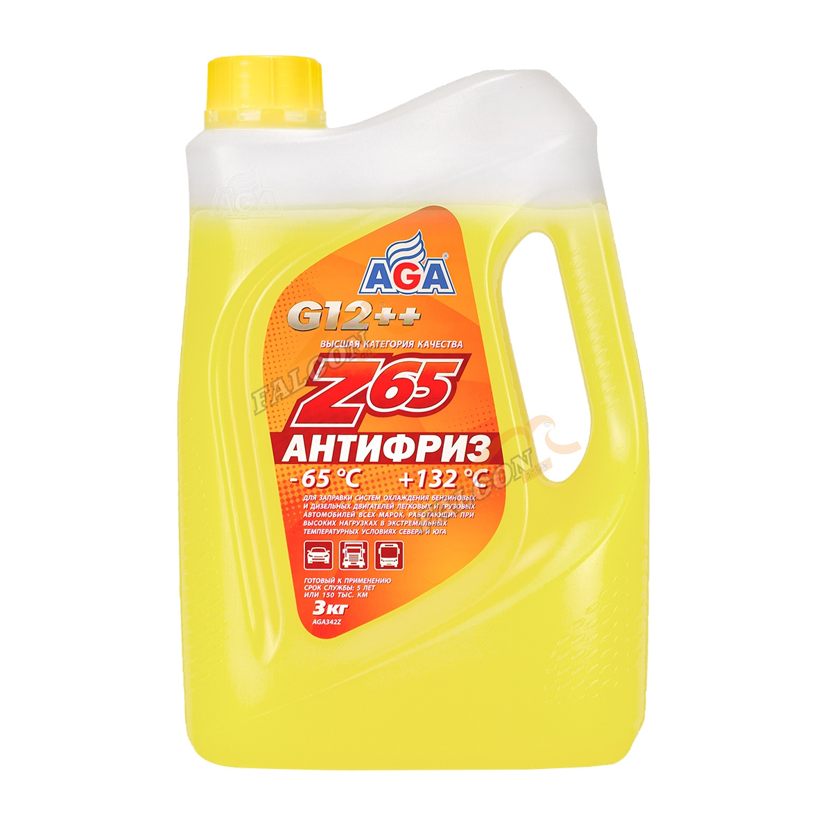 Антифриз AGA-65 G12++ 3кг (AGA342z) (жёлтый)