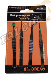 Пинцеты набор 4шт (АвтоДело) (10625) 30734 
