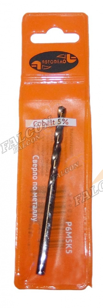 Сверло по металлу Р6М5К5 d4,0 мм (АвтоДело) Professional (15218) 40846  (Cobalt 5%)