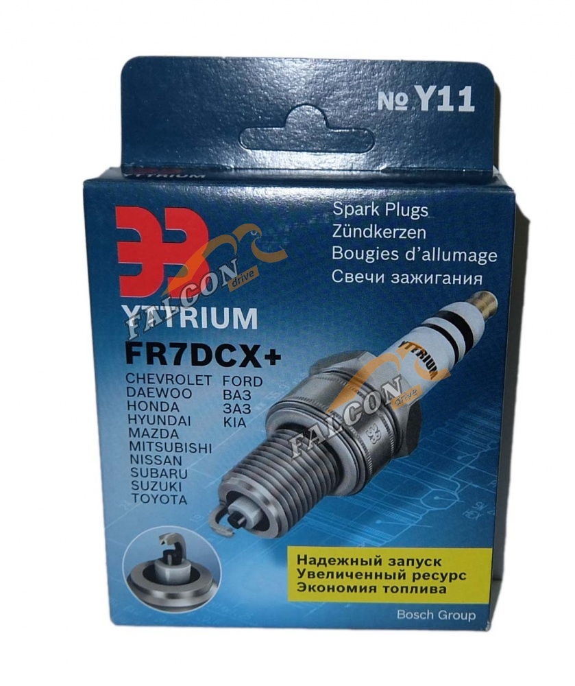 Свечи ВАЗ-2112i (Yttrium) FR7DCX+  Chery, Chevrolet, Ford, Honda (Bosch GROUP) 4-местная (шт)
