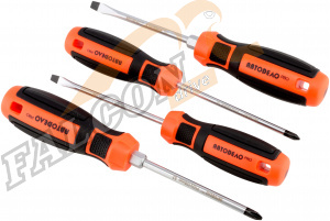 Отвертки набор (шл 5.5x75, 6.5x100, РН1х75, РН2х100) 4 шт (АвтоДело) Professional (14857) 39544