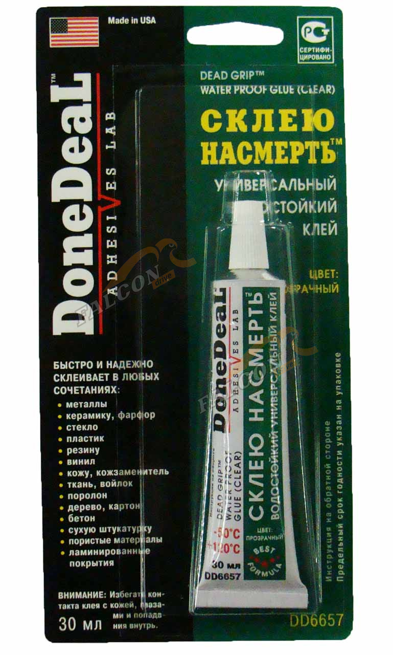 Клей водостойкий 30мл (Done Deal) DD6657 прозрачный "Склею насмерть"