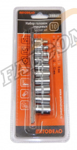 Головки набор 1/4" 6 гр 10 пр (АвтоДело) планка (15434) 39845
