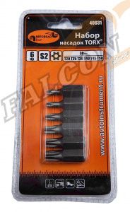 Вставки набор Torx с отверст L 30 мм 6 пр (АвтоДело) (11989) 40631