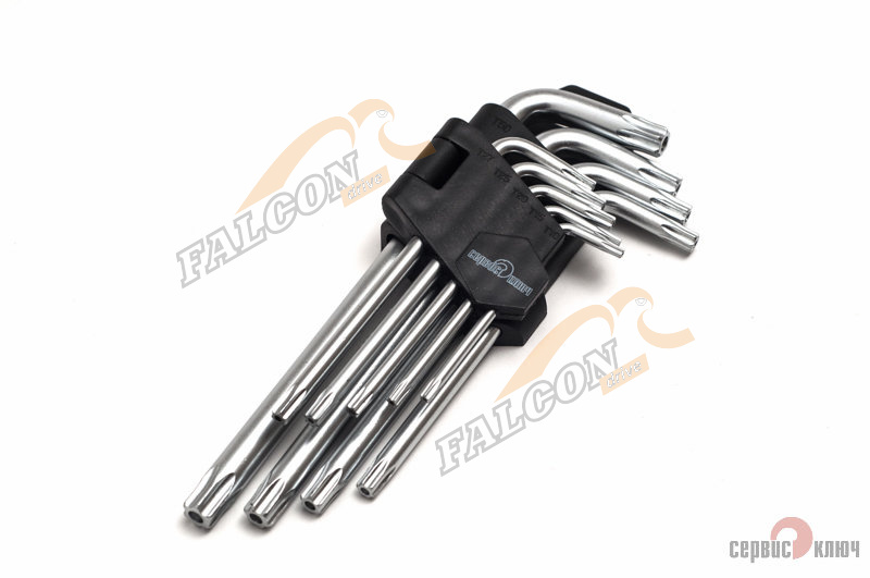 Набор ключей TORX 9 пр  (Т10,15,20,25,27,30,40,45,50) с отверс (Сервис Ключ)