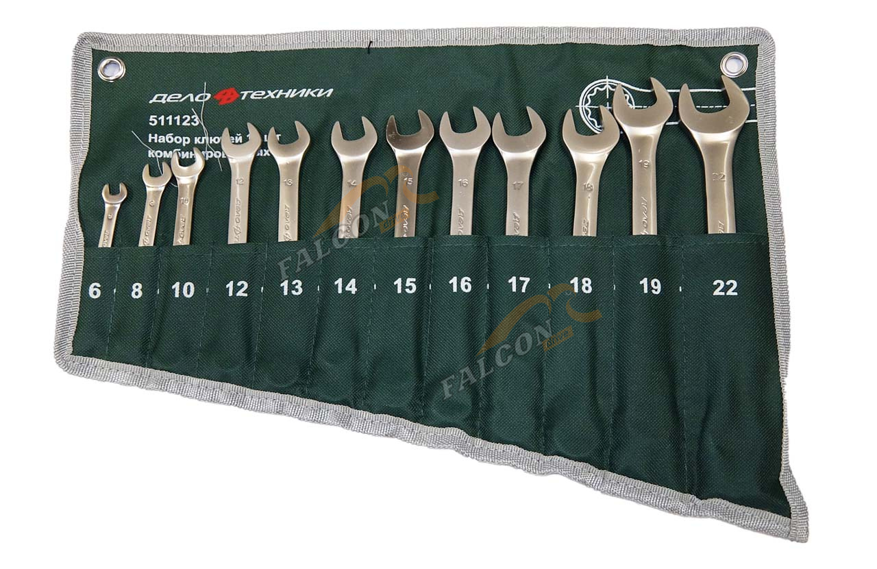 Набор ключей комб 12 пр (6,8,10,12,13,14,15,16,17,18,19,22) ЕВРО (ДТ) сумка