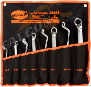 Набор ключей накид 8 пр (6x7 - 19x22) Евро (АвтоДело) Professional сумка (13498) 38083