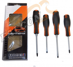 Отвертки набор (шл 5.5x75, 6.5x100, РН1х75, РН2х100) 4 шт (АвтоДело) Professional (14857) 39544