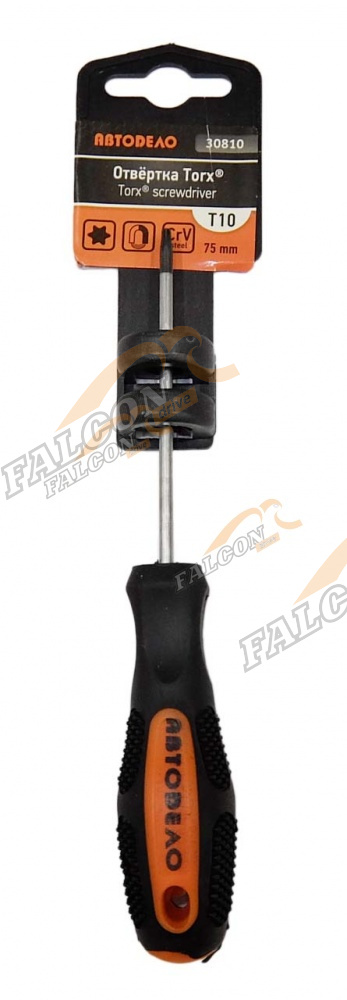Отвертка Torx T10x75 мм (АвтоДело) (12665) 30810