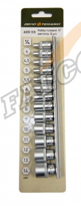 Головки набор 1/4" 6 гр 13 пр (ДТ) 4-14мм 600113